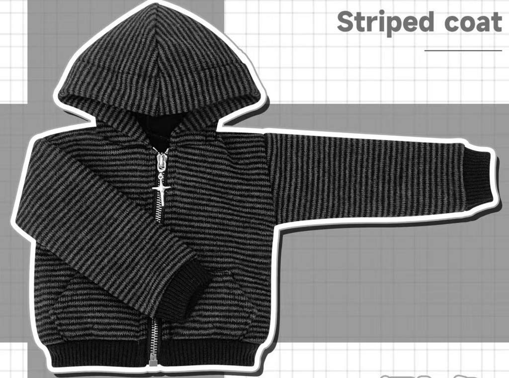 1/4ドール服 1/6ドール服 3色 ストライプジャケット ストライプアウター