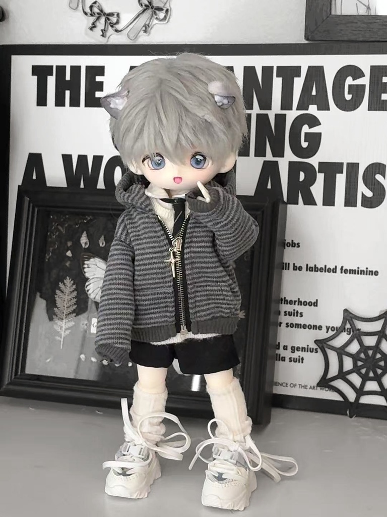 1/4ドール服 1/6ドール服 3色 ストライプジャケット ストライプアウター