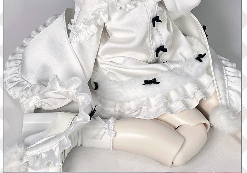 1/4ドール服 1/6ドール服 冬綿日 冬のスリープドレス