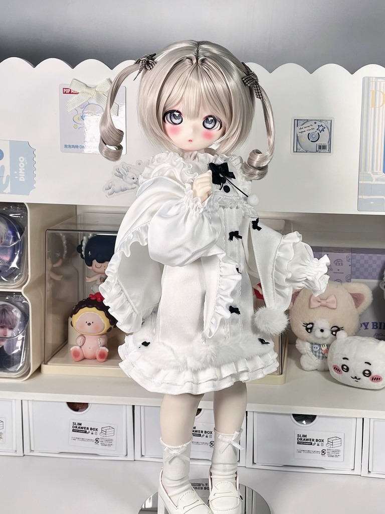 1/4ドール服 1/6ドール服 冬綿日 冬のスリープドレス