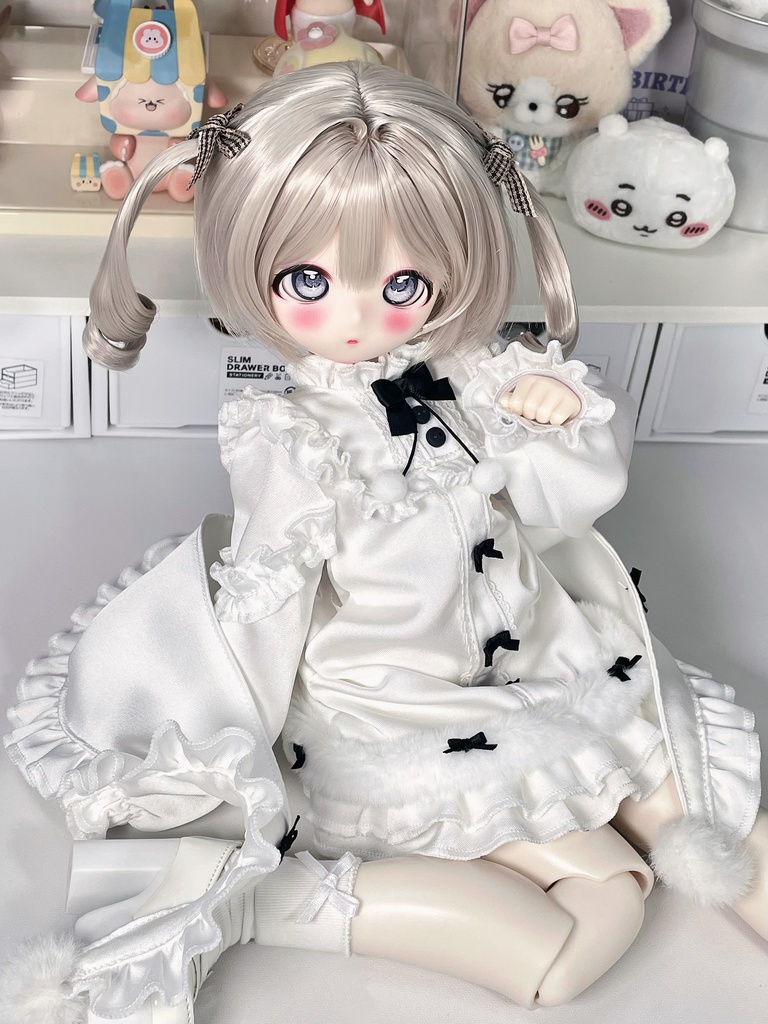 1/4ドール服 1/6ドール服 冬綿日 冬のスリープドレス