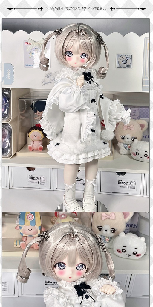 1/4ドール服 1/6ドール服 冬綿日 冬のスリープドレス