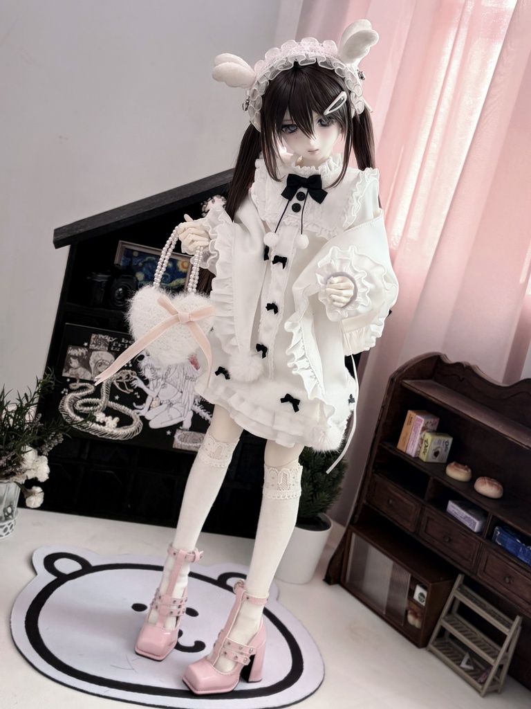 1/4ドール服 1/6ドール服 冬綿日 冬のスリープドレス