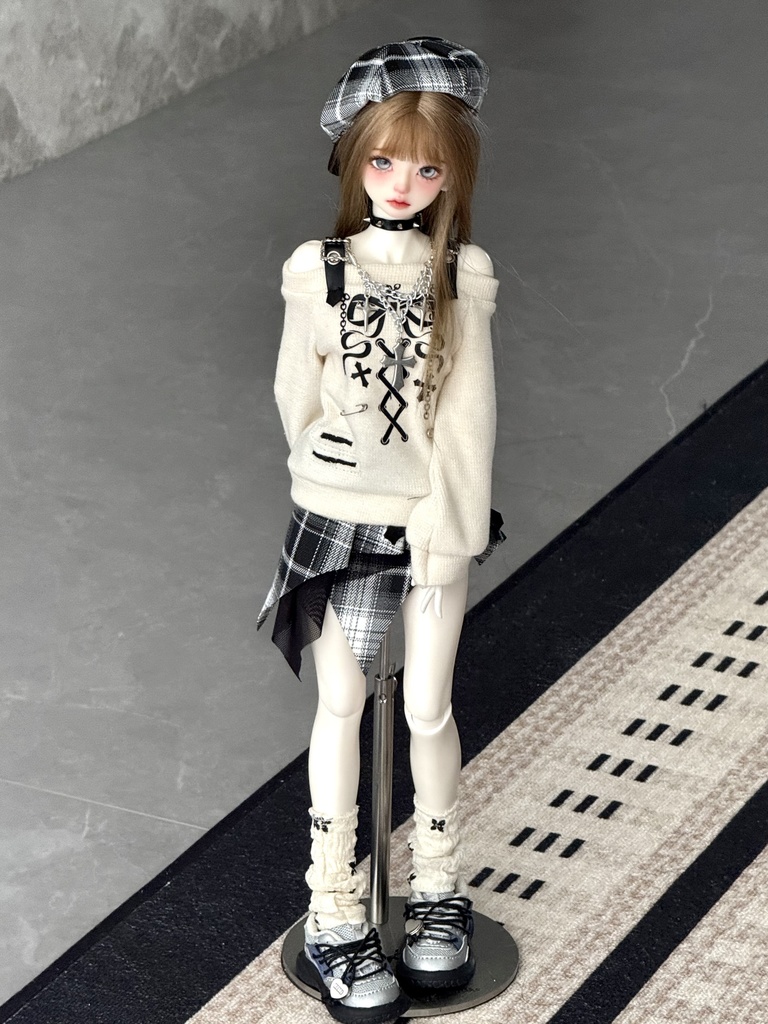 1/4ドール服 地雷系 クロスニットコーデ ゴシック