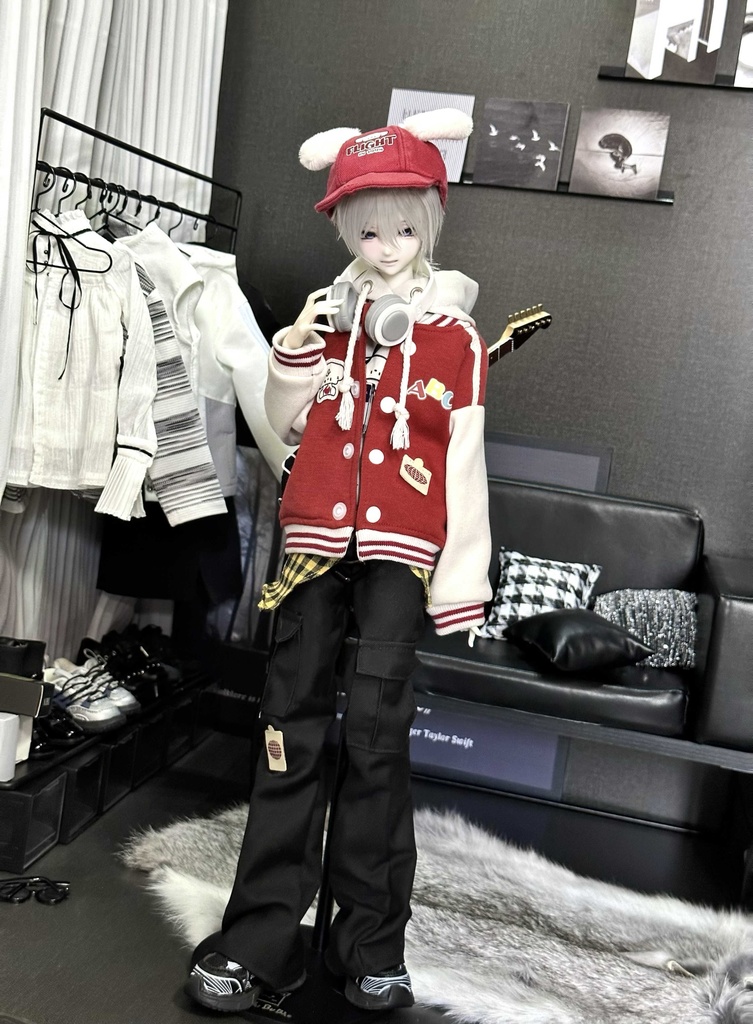 1/4ドール服 レトロカレッジスタイル ストリートセット