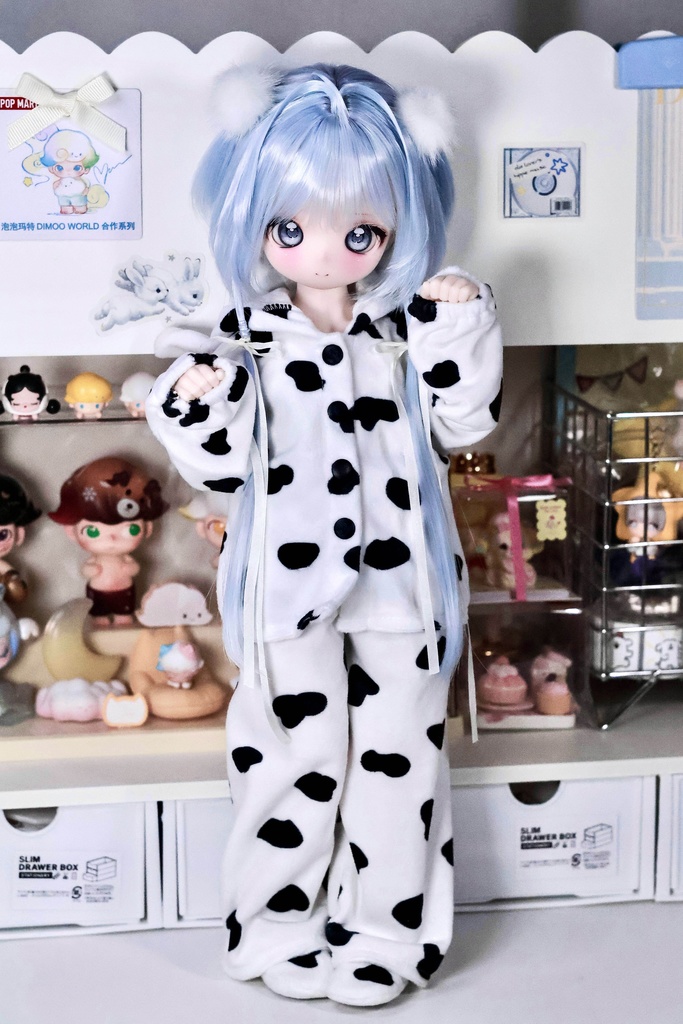 1/4ドール服 牛柄 パジャマ 1/6ドール服 カウ柄