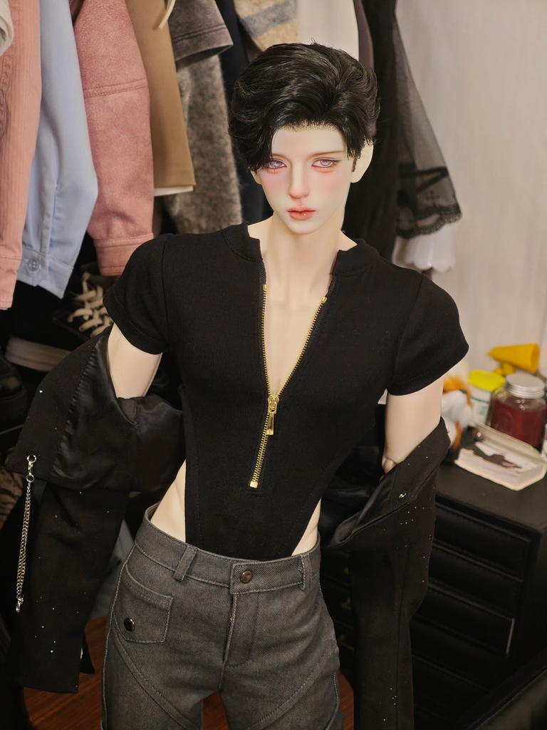 【ID75】 ボディスーツ レオタード 黒 白