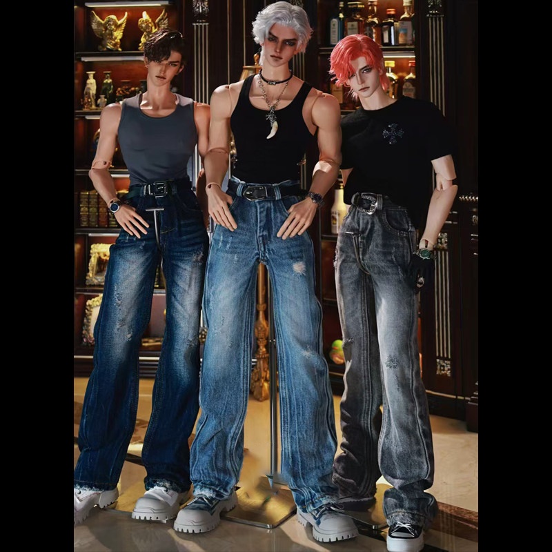 【ID75】　ダメージデニム　ダメージジーンズ　3色　77cmドール