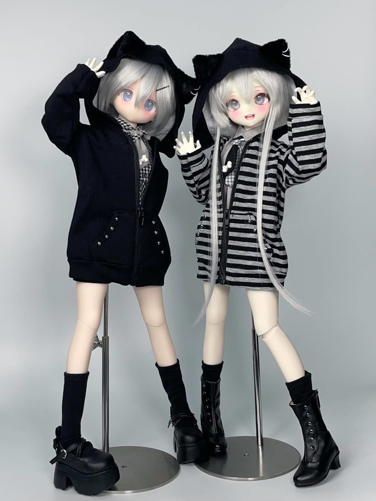 1/4ドール服 猫耳パーカーコーデセット MDD MSD