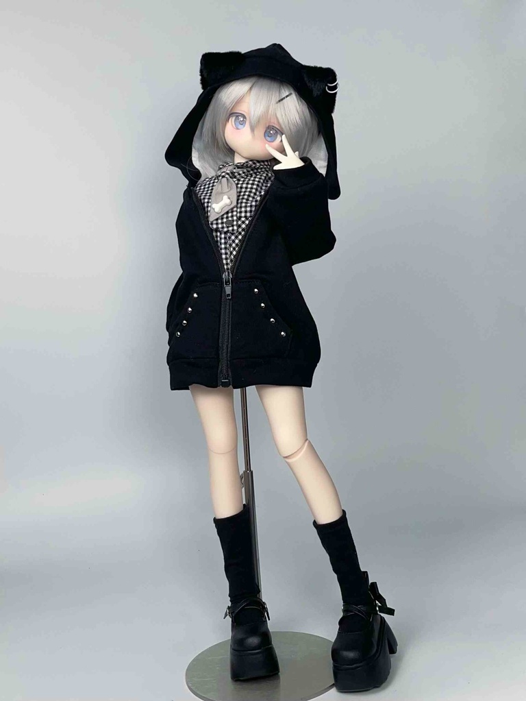 1/4ドール服 猫耳パーカーコーデセット MDD MSD