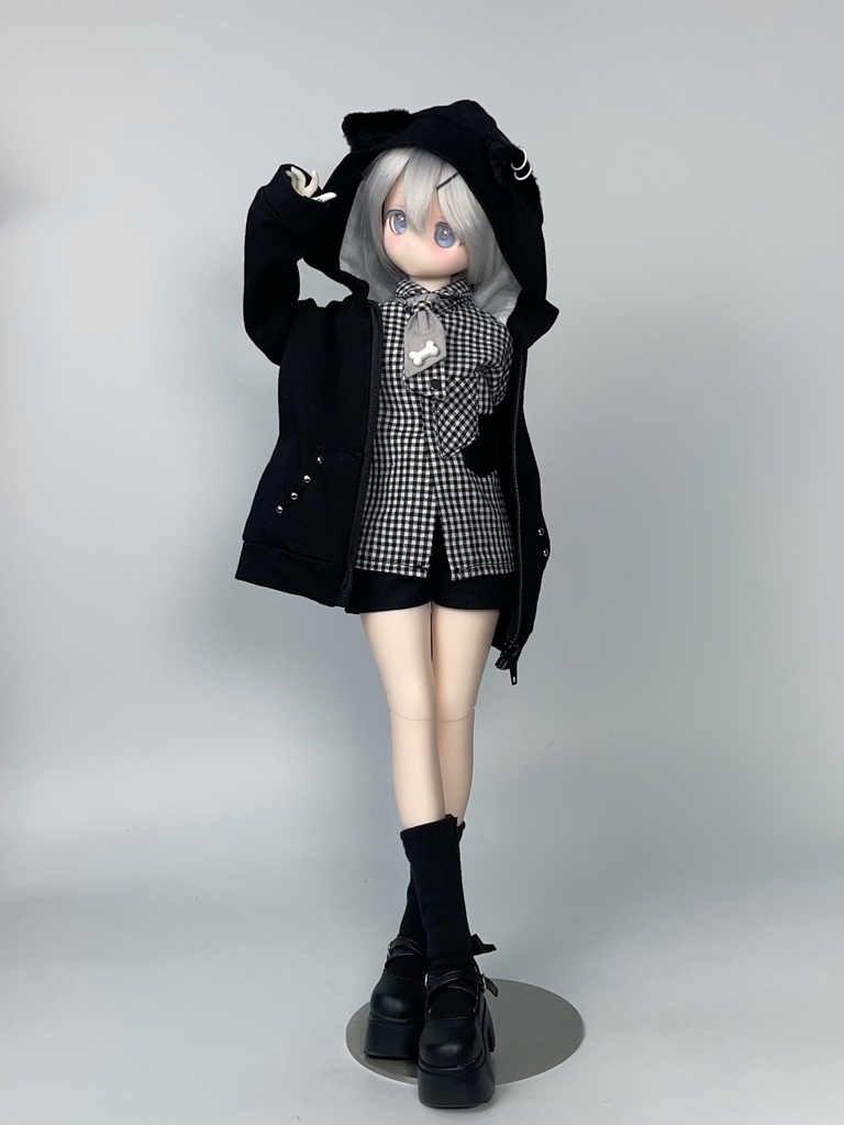 1/4ドール服 猫耳パーカーコーデセット MDD MSD