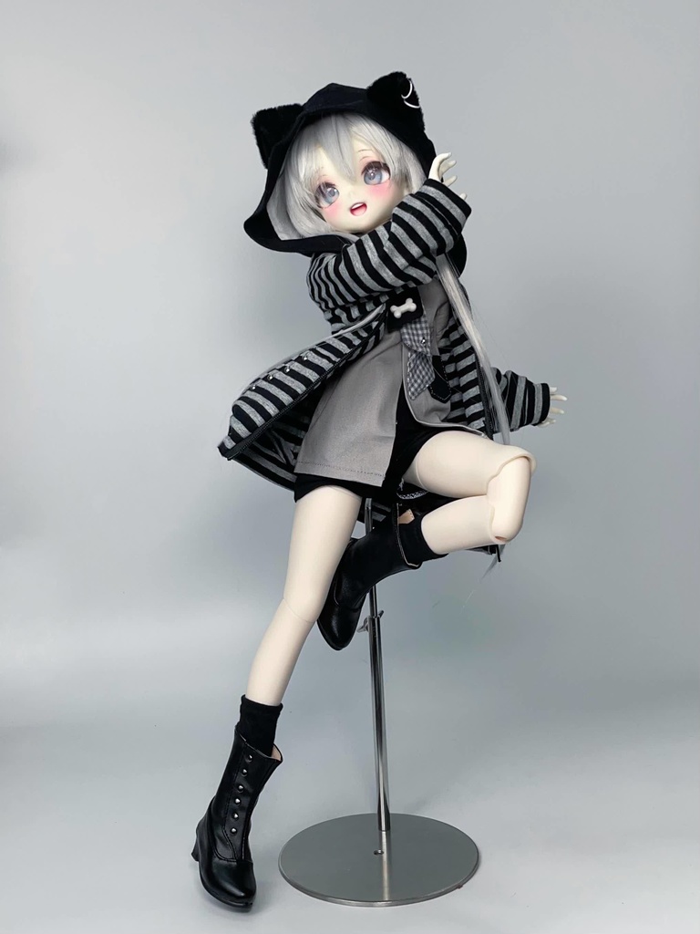 1/4ドール服 猫耳パーカーコーデセット MDD MSD