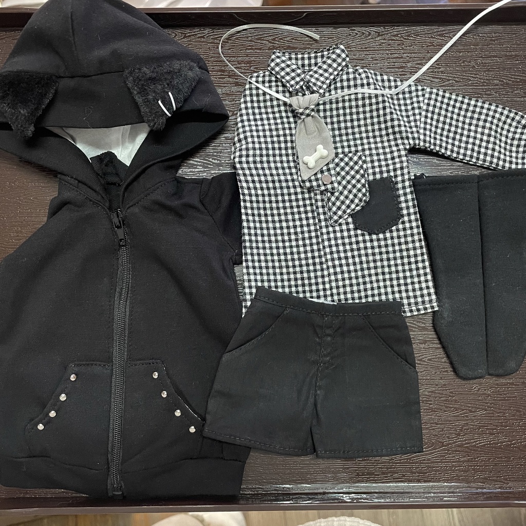 1/4ドール服 猫耳パーカーコーデセット MDD MSD