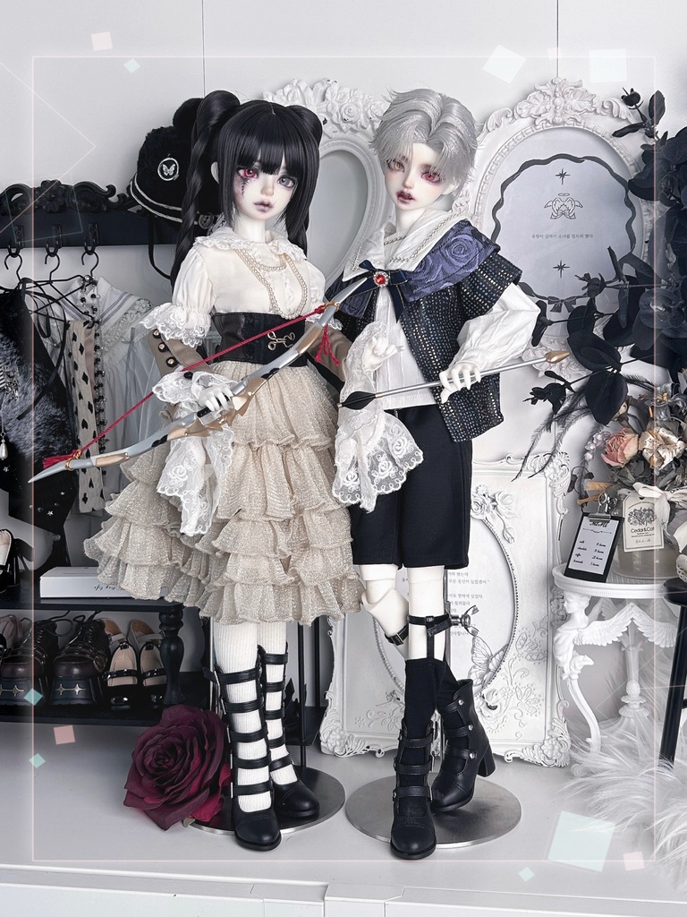 1/4ドール靴 グラディエーターブーツ ハイヒール