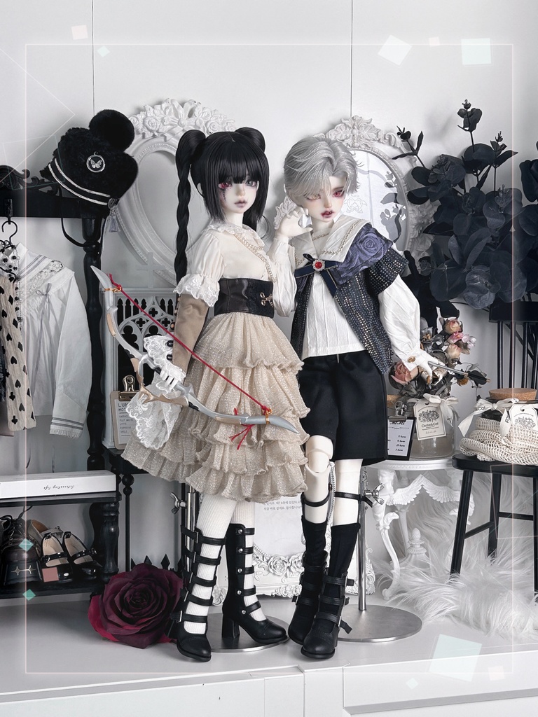 1/4ドール靴 グラディエーターブーツ ハイヒール