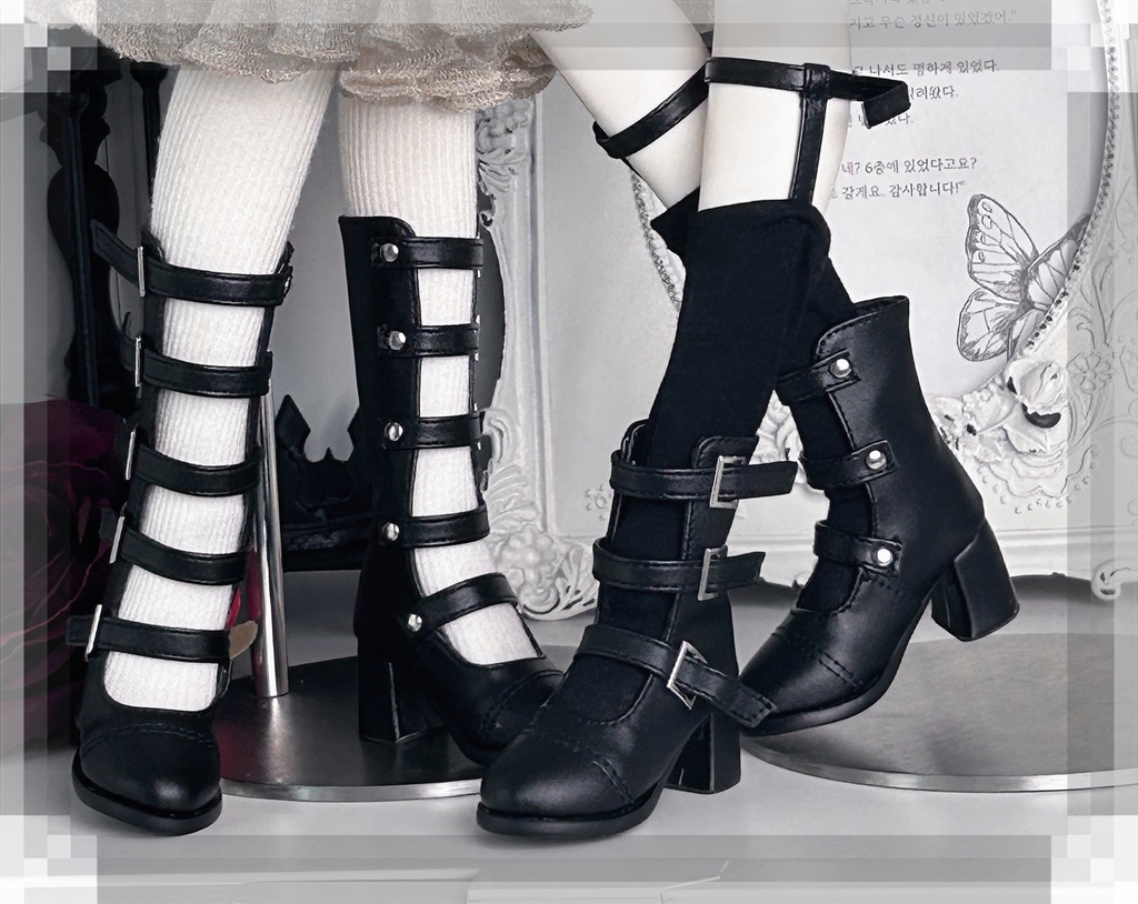 1/4ドール靴 グラディエーターブーツ ハイヒール