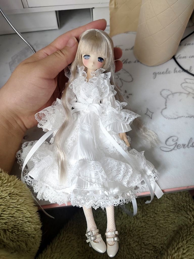 1/4ドール服 ワンピース+ヘッドドレス 1/6ドール服 1/3ドール服 OB24