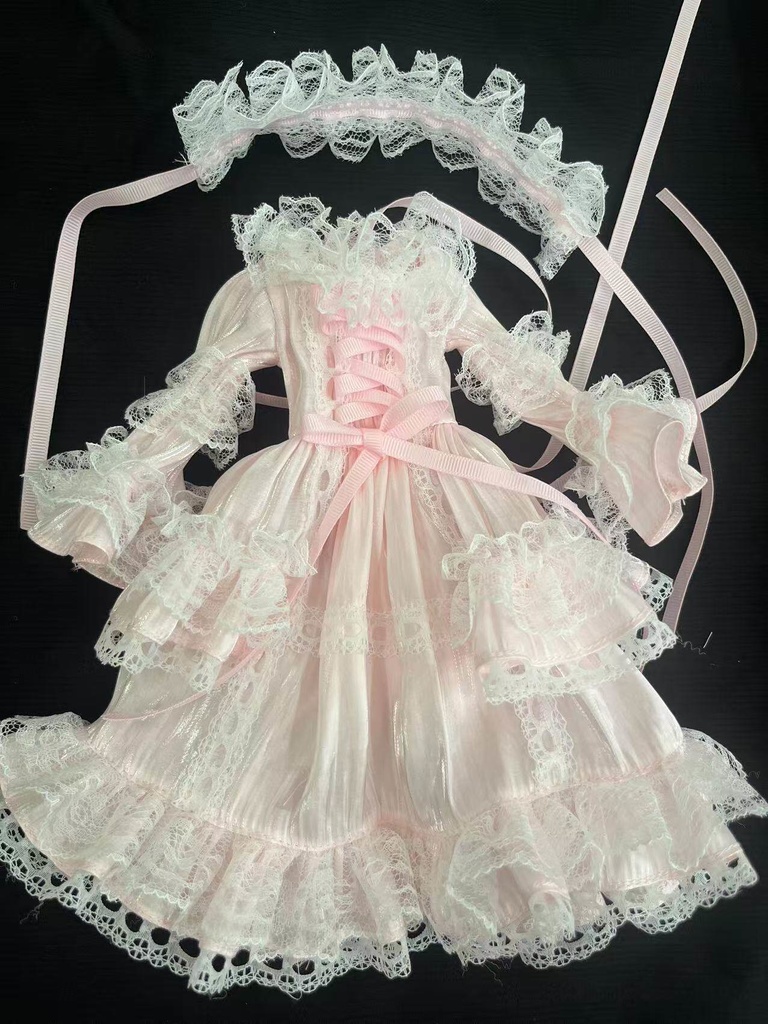 1/4ドール服 ワンピース+ヘッドドレス 1/6ドール服 1/3ドール服 OB24