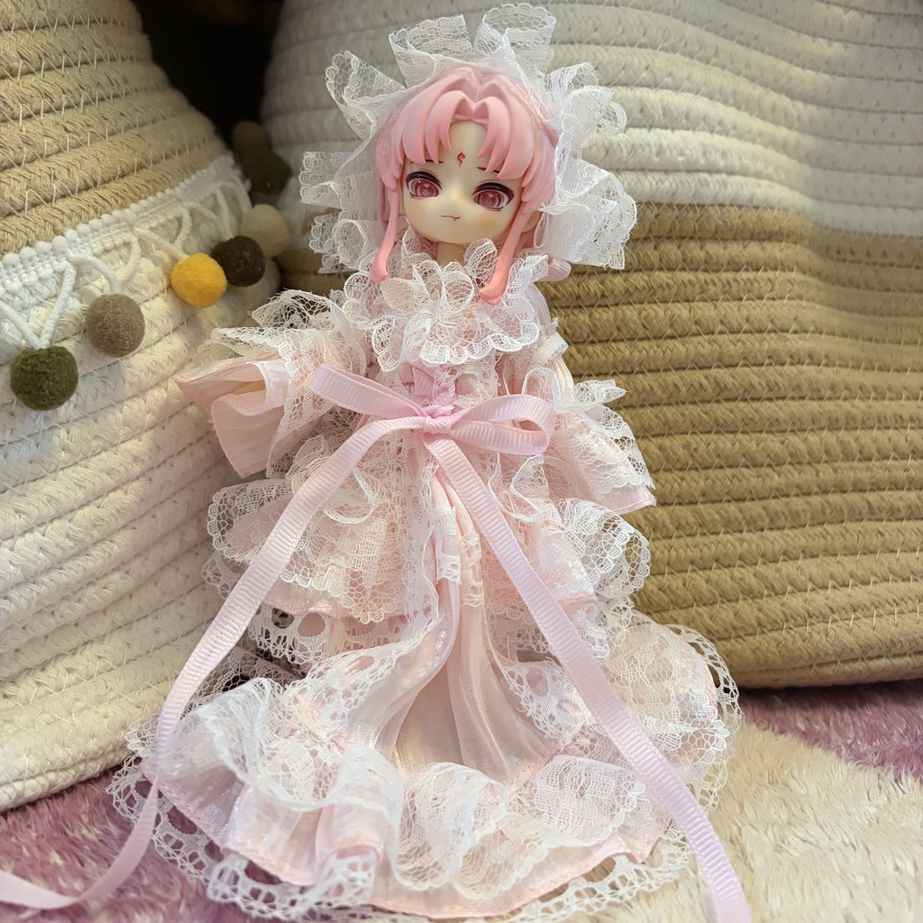 1/4ドール服 ワンピース+ヘッドドレス 1/6ドール服 1/3ドール服 OB24