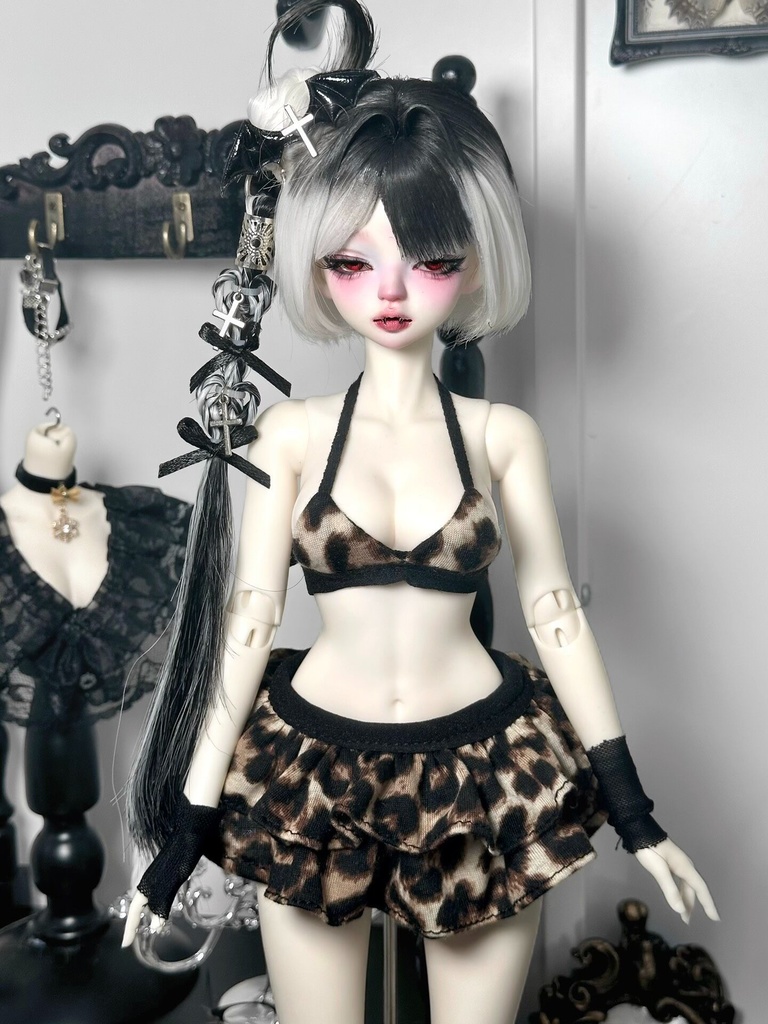 1/4ドール服 レオパード柄 ランジェリー