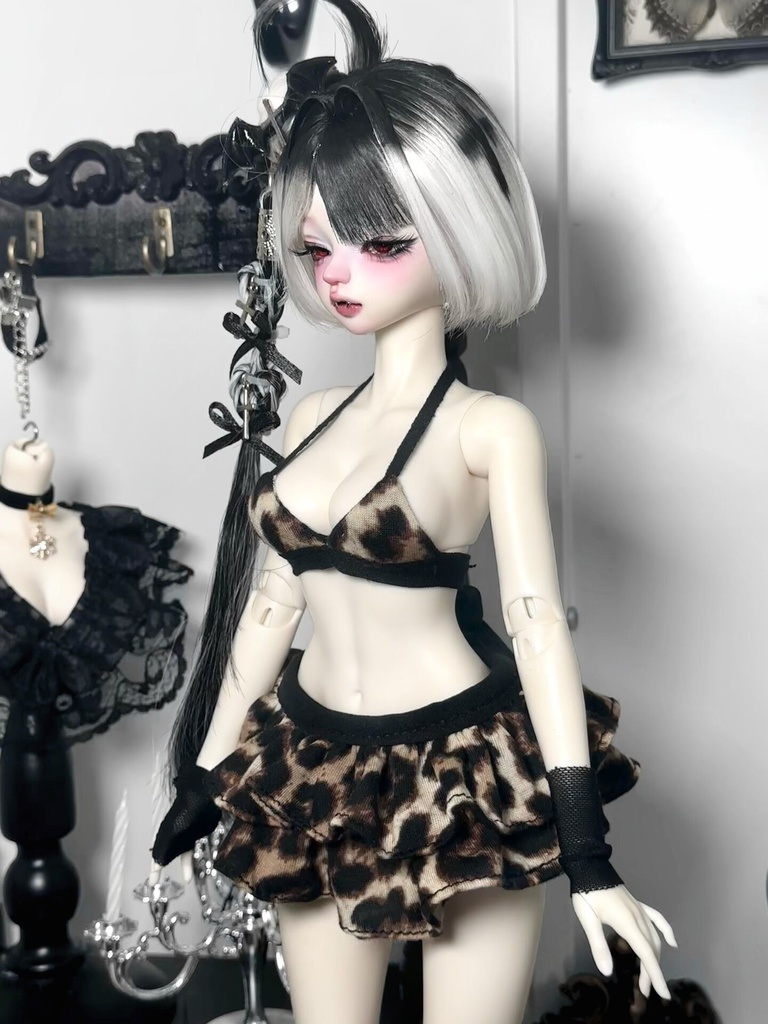 1/4ドール服 レオパード柄 ランジェリー