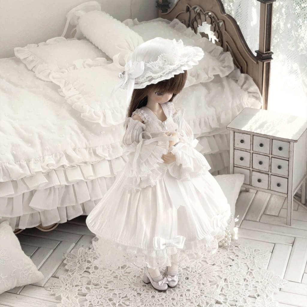 白レースワンピース　5点セット　1/6ドール服　Azone　ob22　ob24