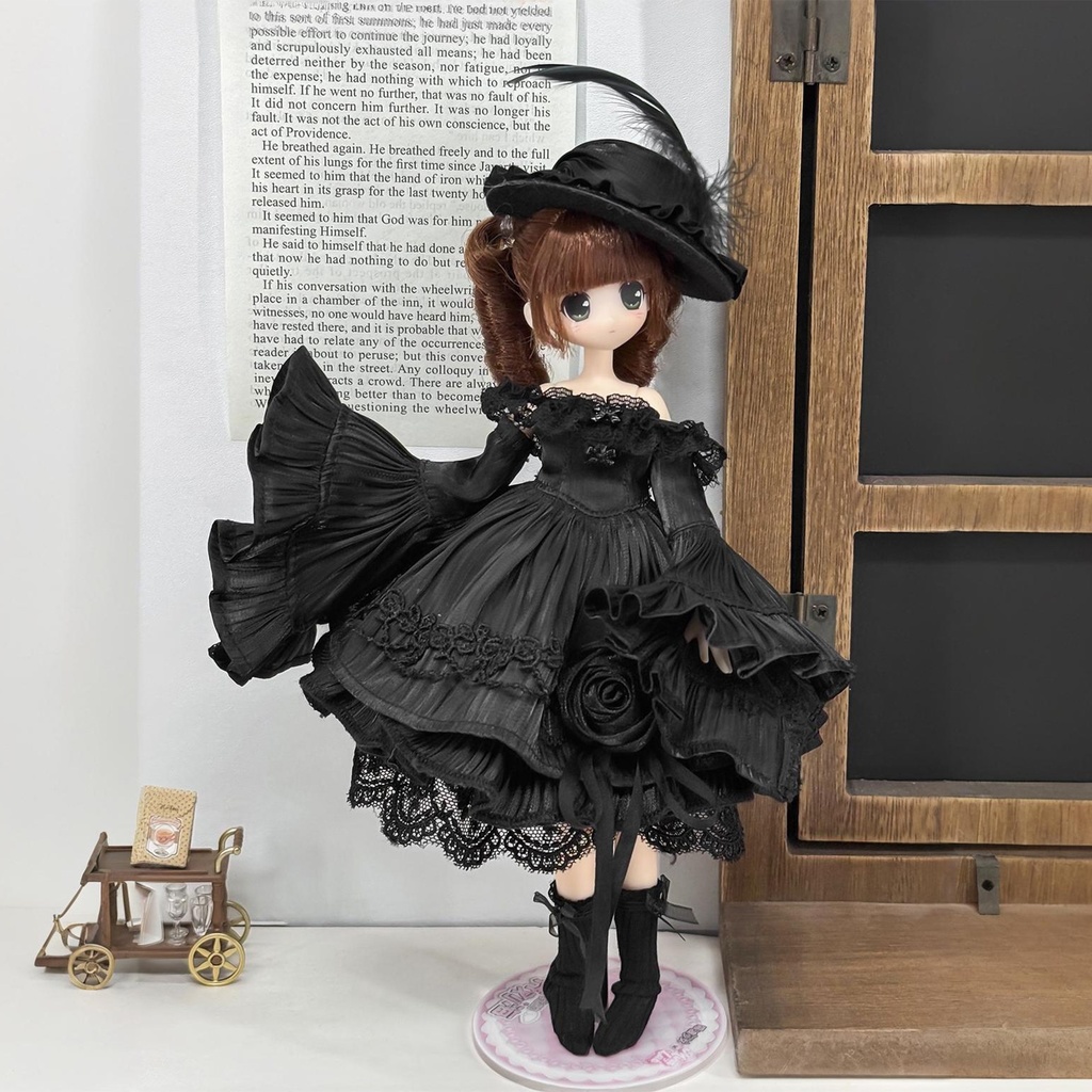 黒薔薇ドレス　7点セット　1/6ドール服　Azone　ob22　ob24