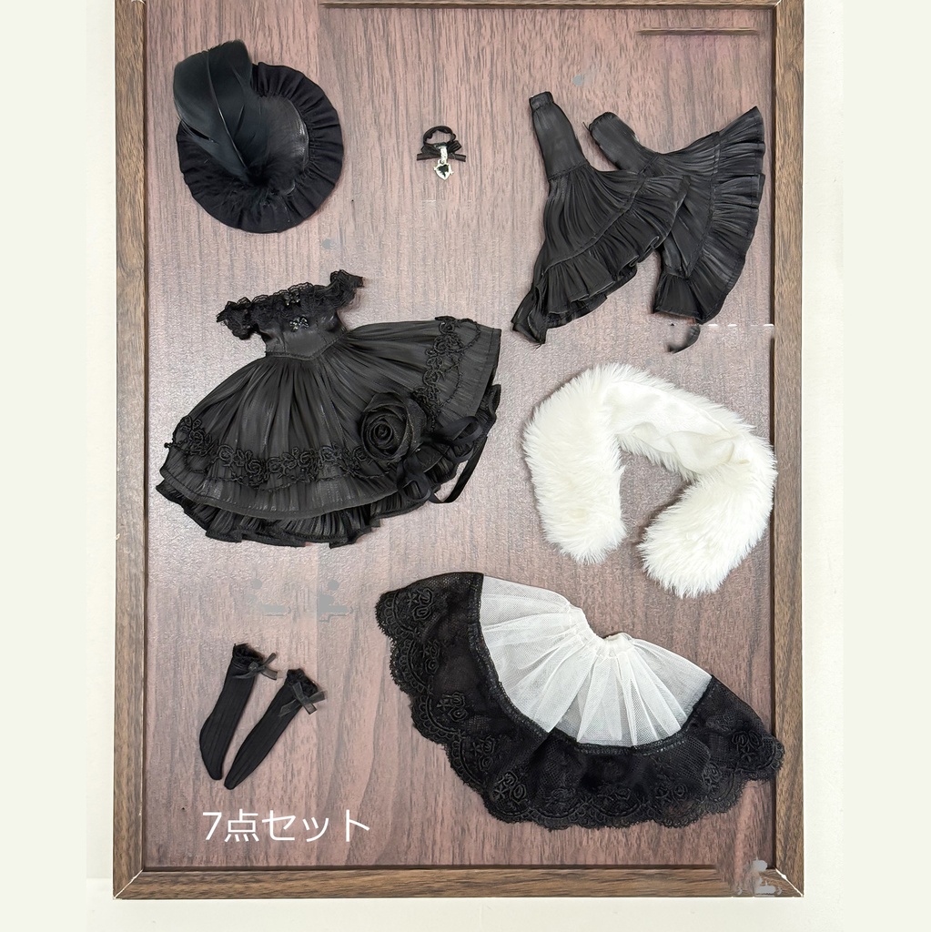 黒薔薇ドレス　7点セット　1/6ドール服　Azone　ob22　ob24