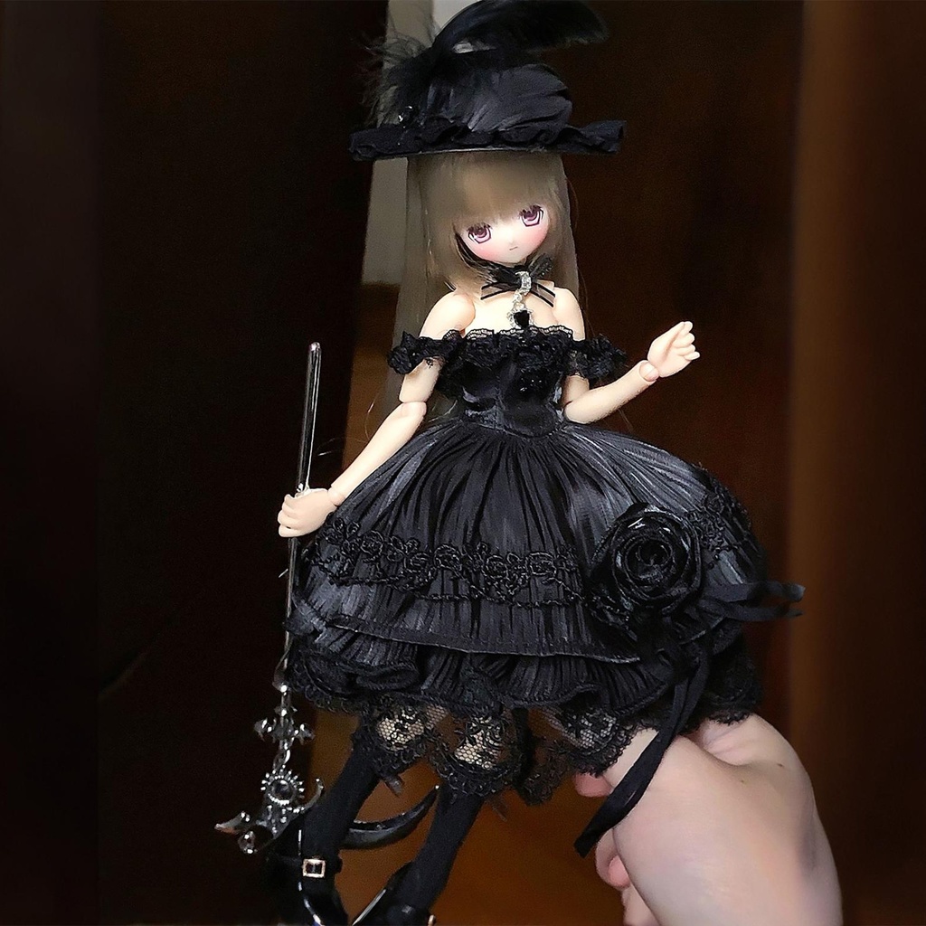 黒薔薇ドレス　7点セット　1/6ドール服　Azone　ob22　ob24
