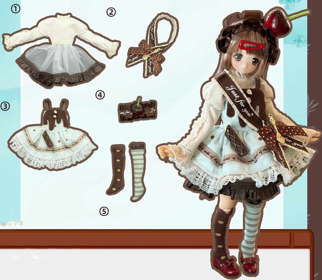 1/6ドール服　Azone　ob22　ob24　ミントショコラ　5点セット