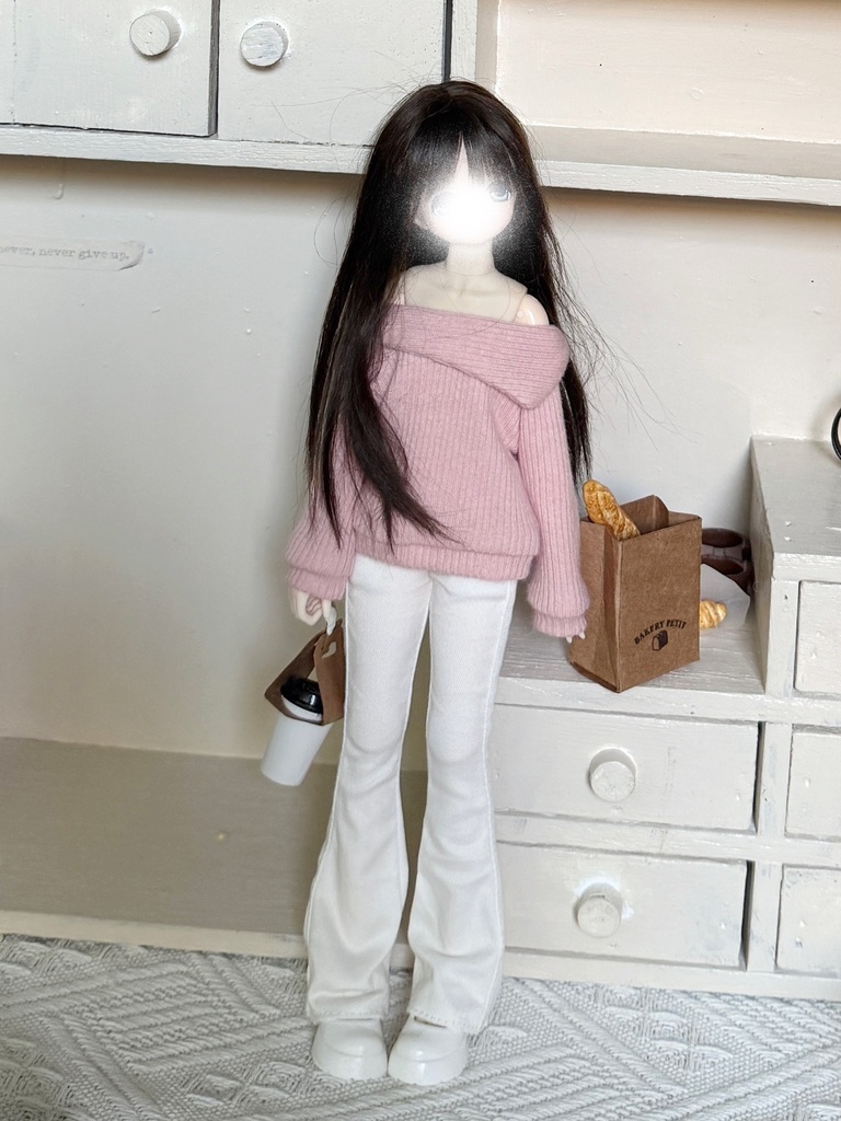 1/6ドール服 オフショルダーニット フレアパンツ ピュアニーモ S~M / オビツ22 / オビツ24