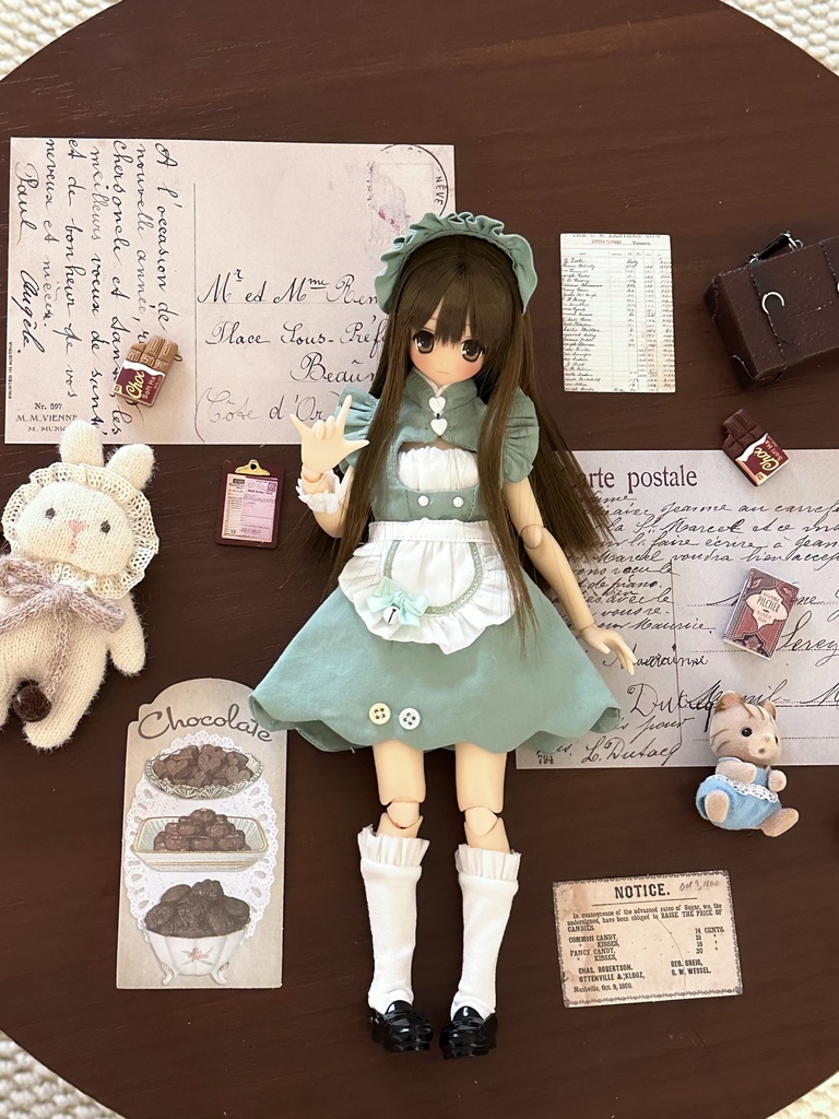 1/6ドール服 スイートメイド服 6点セット ピュアニーモ S オビツ24 オビツ22