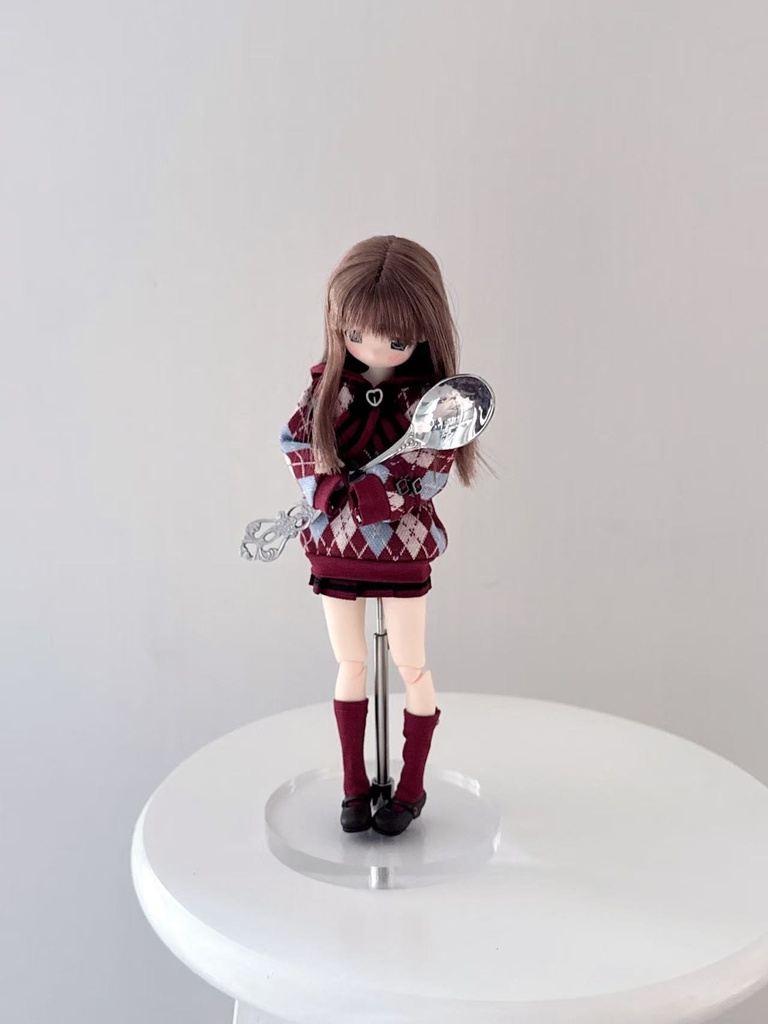 1/6ドール服 アーガイルニットコーデ 3点セット ピュアニーモ S ピュアニーモ M オビツ24 オビツ22