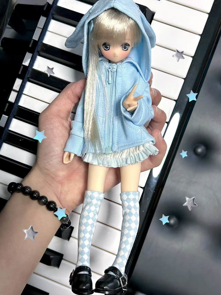 1/6ドール服 うさ耳アウター 猫耳アウター 3点セット ピュアニーモ S ピュアニーモ M オビツ24 オビツ22