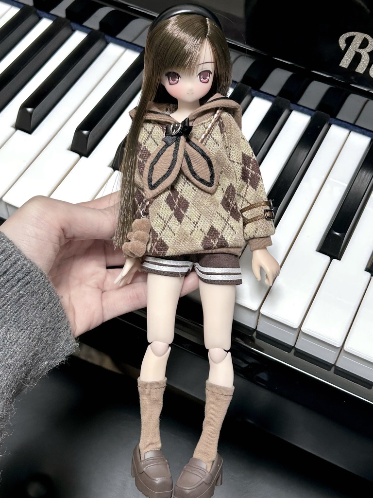 1/6ドール服 アーガイルニットコーデ 4点セット ピュアニーモ S ピュアニーモ M オビツ24 オビツ22