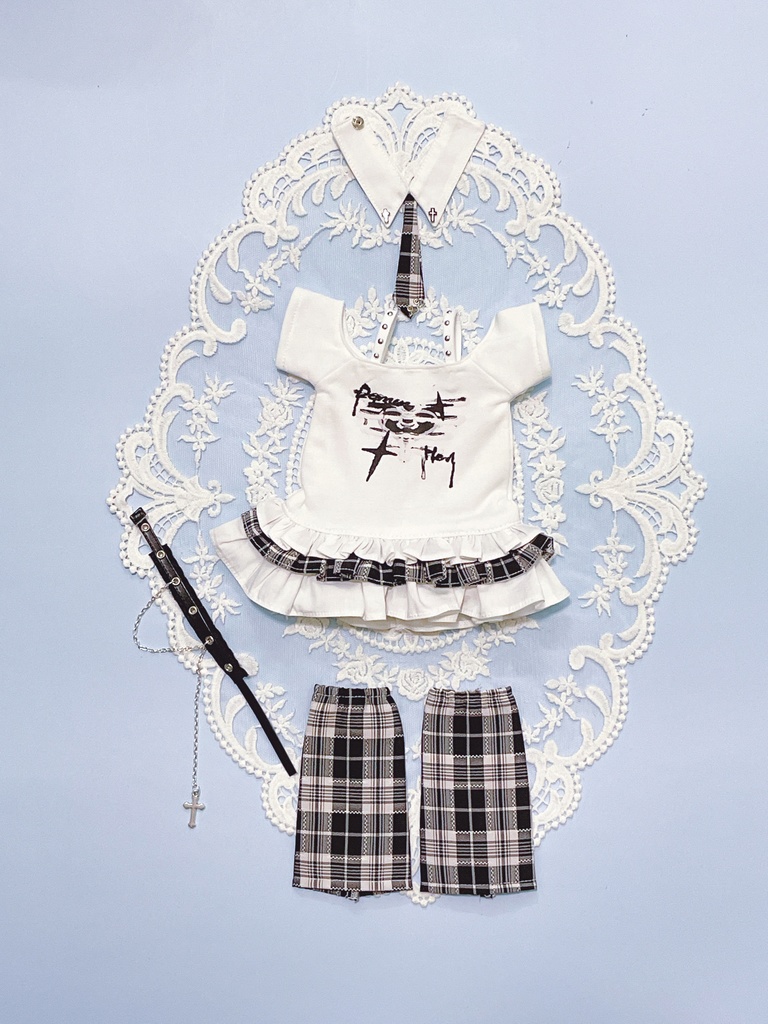 1/4ドール服 地雷系コーデ 4点セット