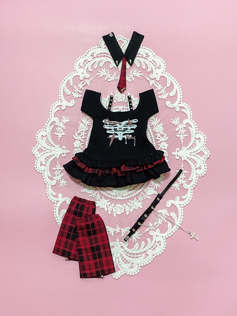 1/4ドール服 地雷系コーデ 4点セット
