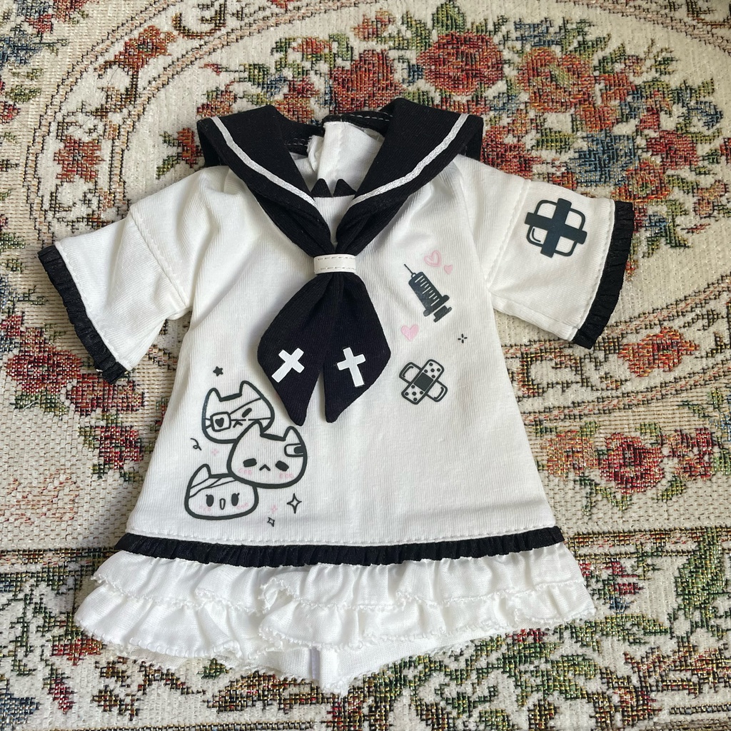 1/4ドール服 1/6ドール服 くもねこセーラー服 4点セット