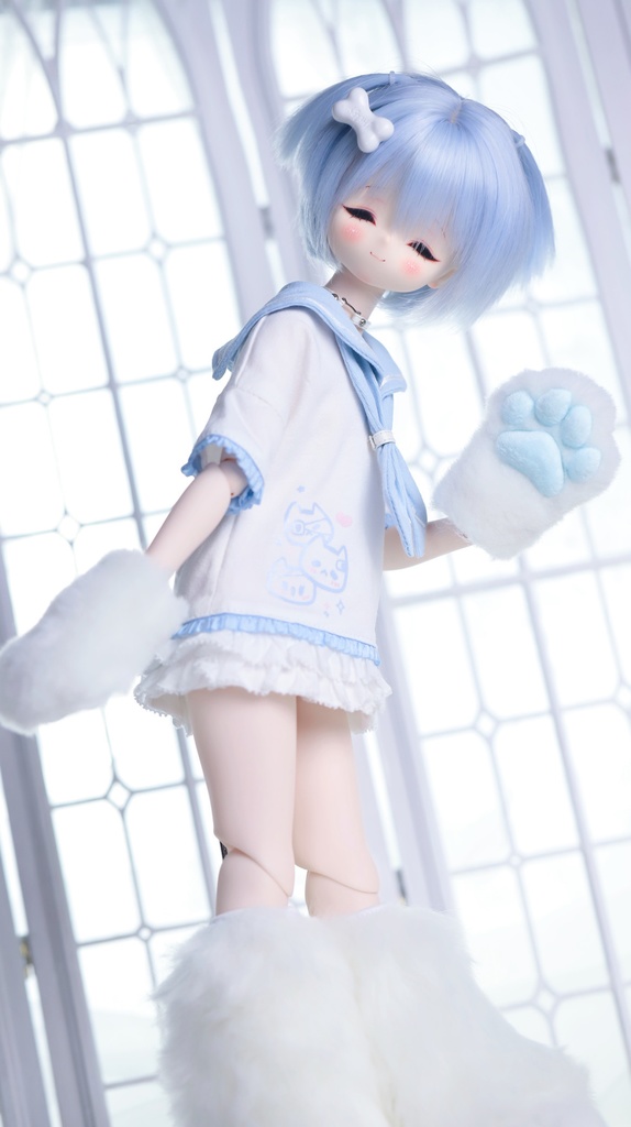 1/4ドール服 1/6ドール服 くもねこセーラー服 4点セット