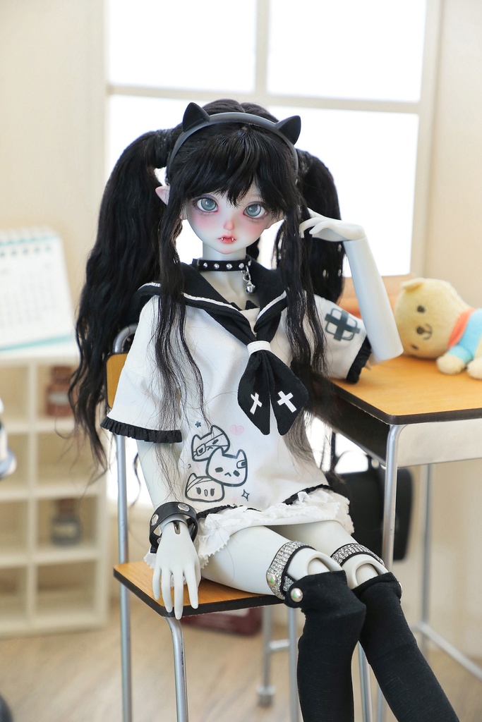 1/4ドール服 1/6ドール服 くもねこセーラー服 4点セット