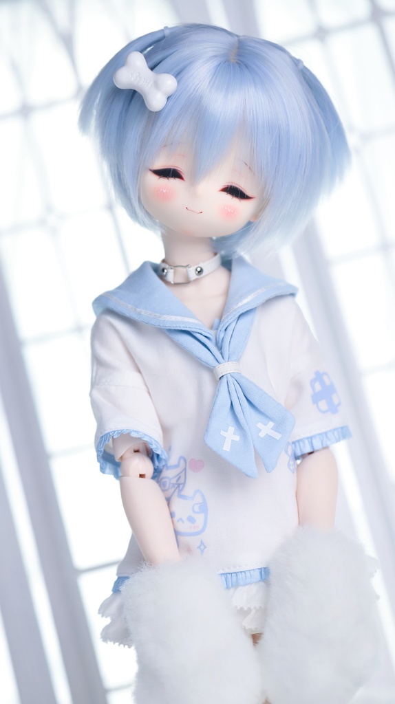 1/4ドール服 1/6ドール服 くもねこセーラー服 4点セット