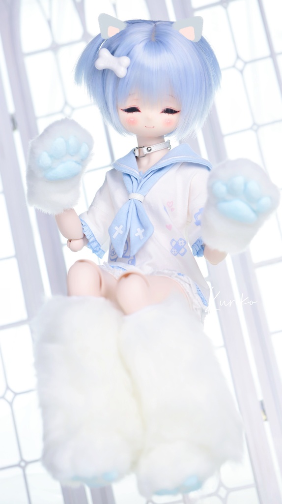 1/4ドール服 1/6ドール服 くもねこセーラー服 4点セット