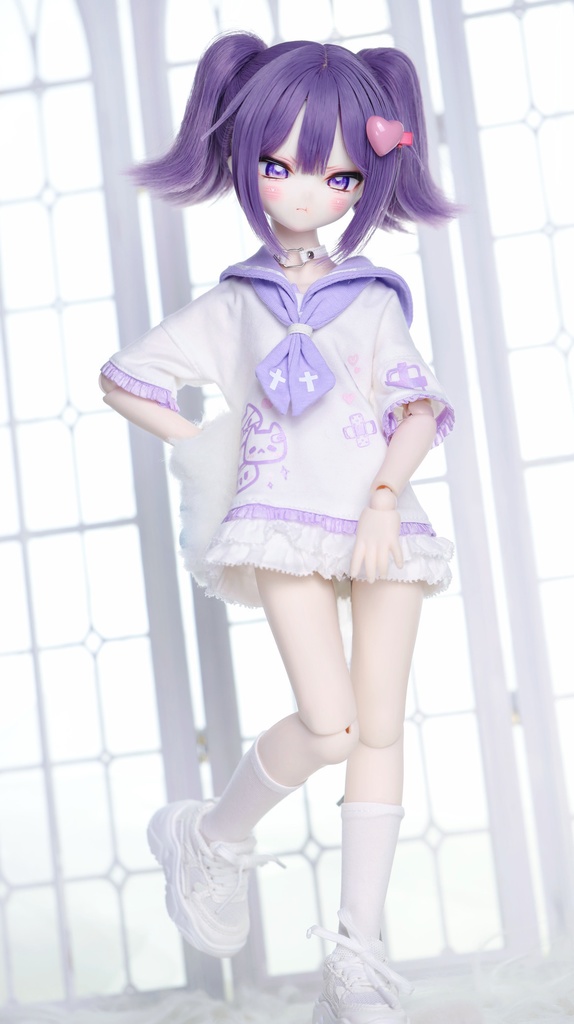 1/4ドール服 1/6ドール服 くもねこセーラー服 4点セット