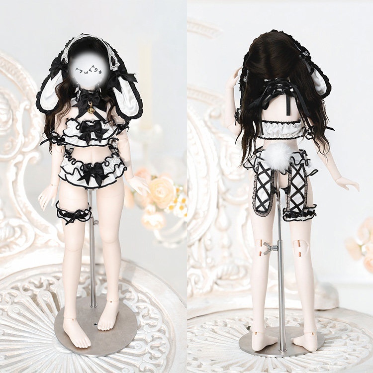 1/4ドール服 リボン垂れ耳うさぎ ランジェリーセット