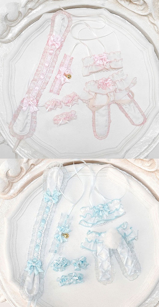 1/4ドール服 リボン垂れ耳うさぎ ランジェリーセット