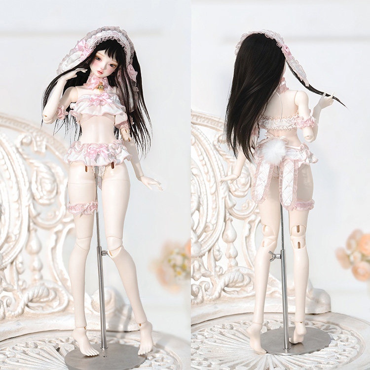 1/4ドール服 リボン垂れ耳うさぎ ランジェリーセット