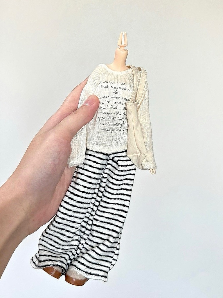 1/6ドール服 ブラウス ボーダーパンツ ピュアニーモ S ピュアニーモ M オビツ24 オビツ22