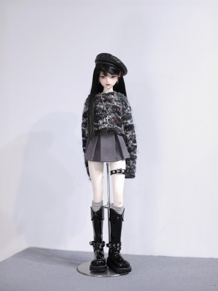 1/4ドール服 プリーツスカート ウエスト12〜15cm対応 ベルト付き