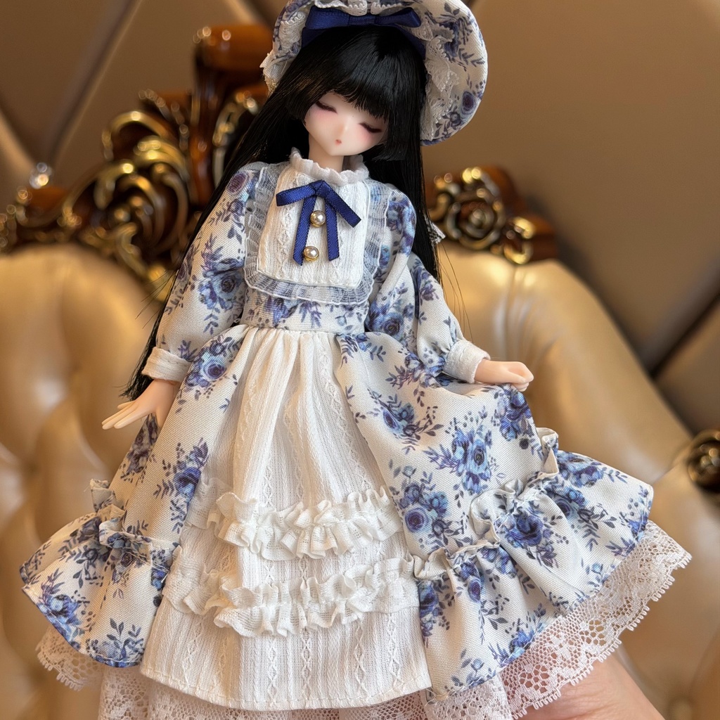 バラ柄ワンピース Azone OB22 OB24 OB26 オビツ22 オビツ24 オビツ26 1/6ドール服 ピュアニーモ S ピュアニーモ M