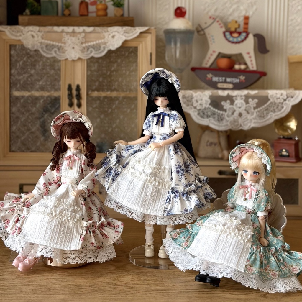 バラ柄ワンピース　Azone　OB22　OB24　OB26　オビツ22　オビツ24　オビツ26　1/6ドール服　ピュアニーモ S　ピュアニーモ M